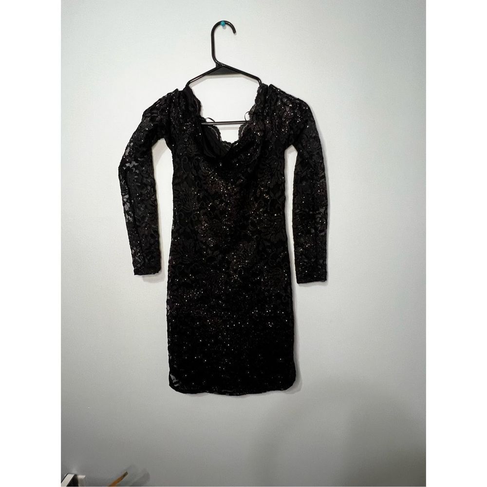 Windsor Body Con Sparkly Black Sequin Dress Size Medium Homecoming Prom Short Dr